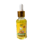 Naturecure wood pressed almond oil 30ml glass dropper bottle isolated on white background