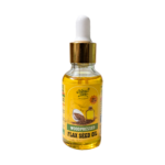 Naturecure wood pressed flax seed oil 30ml glass dropper bottle isolated on white background