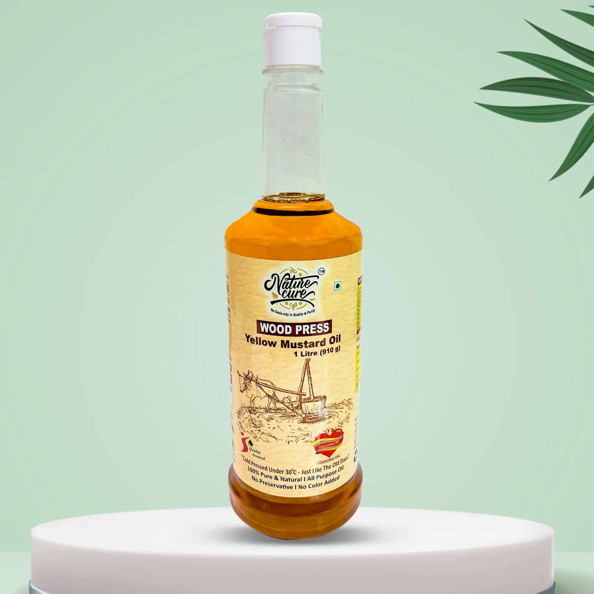 Naturecure Wood Pressed Yellow Mustard Oil 1L | Pure & Natural - Image 2