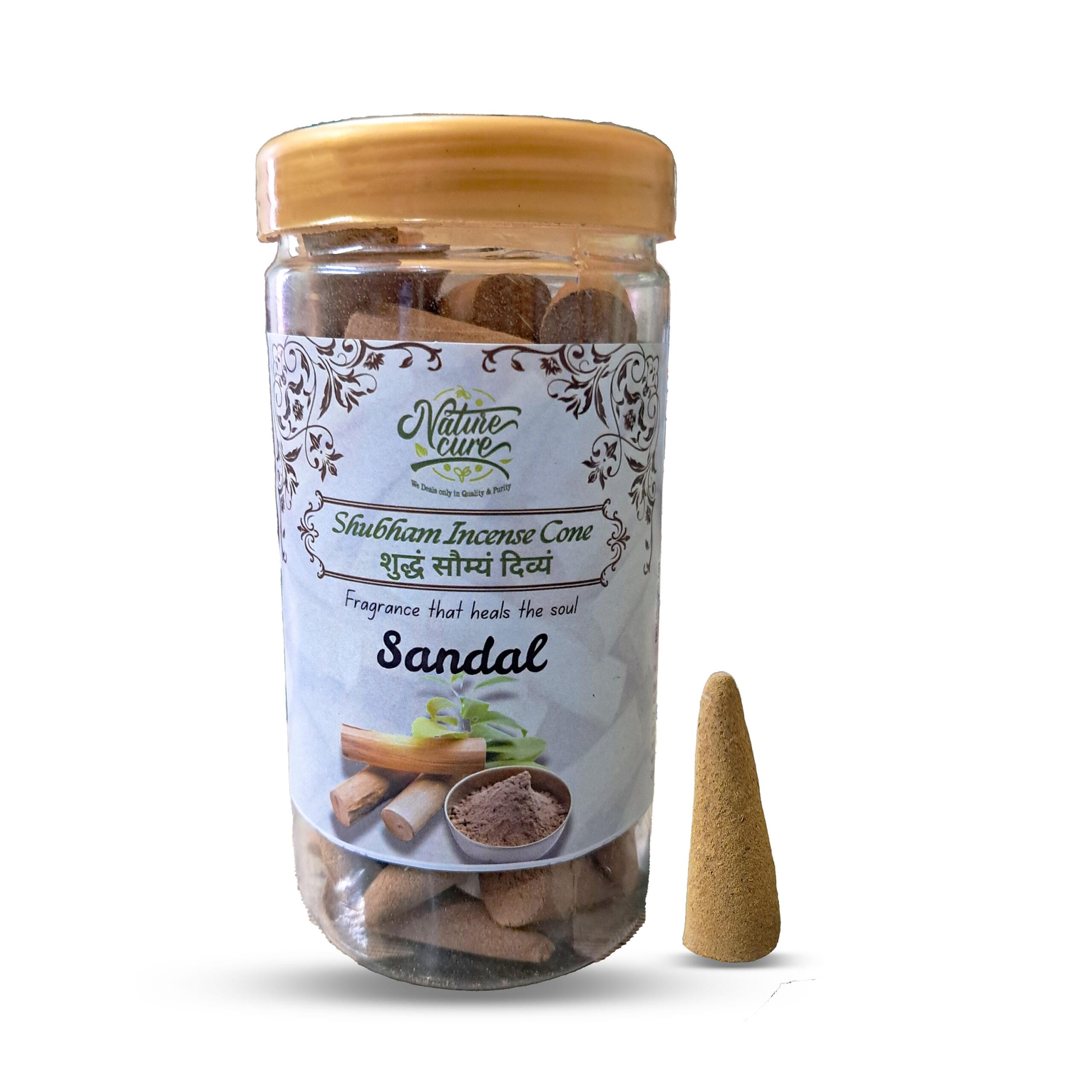 Naturecure Shubham Sandal Dhoop Cones 100g – Premium Natural Incense for Pooja