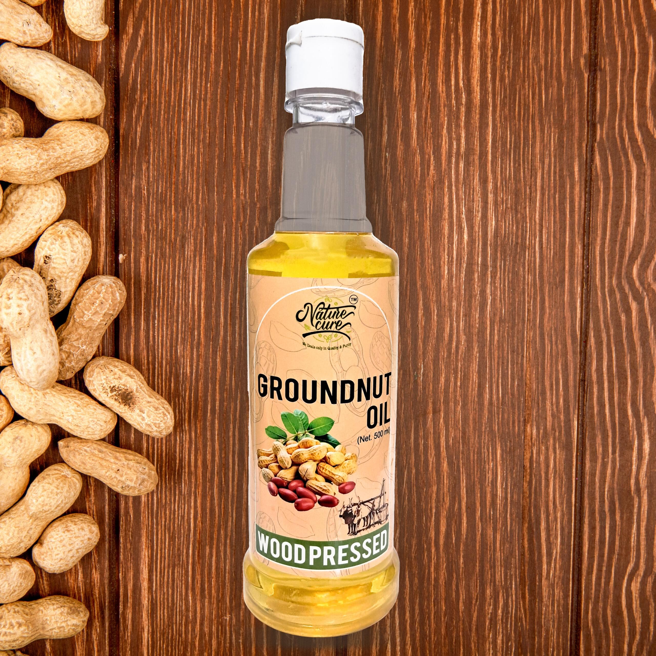 Naturecure Wood Pressed Groundnut Oil 500ml – 100% Pure, Natural & Cold Pressed Peanut Oil - Image 2