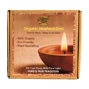 Organic Mustard Khal Diya (Pack of 12) – Natural Sarson Khal Pooja Deepak, Use with Oil or Ghee, Eco-Friendly for Daily Pooja & Festivals